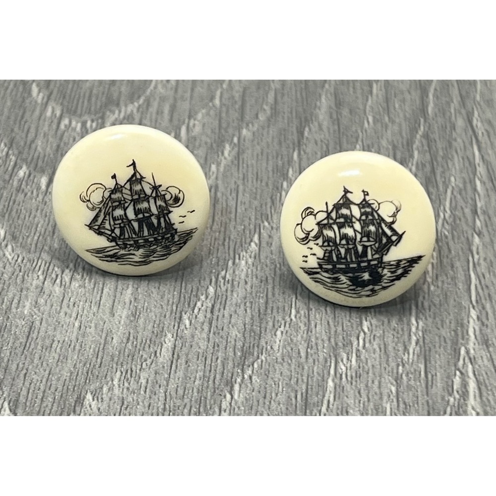 Vintage 1/20 12KT GF Ship Sailing Cufflinks Nautical Maritime Theme